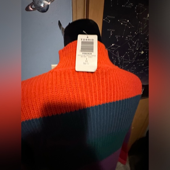 Torrid multi stripe mini cotton acrylic sweater dress NWT size 14/16 - Picture 6 of 7